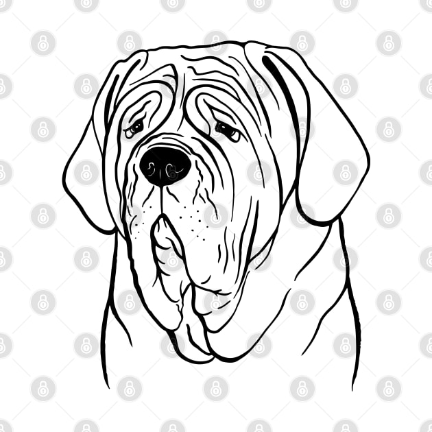 Neapolitan Mastiff (Black and White) by illucalliart