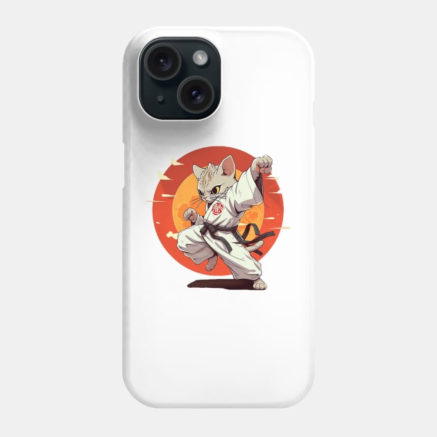 karate cat Phone Case by piratesnow