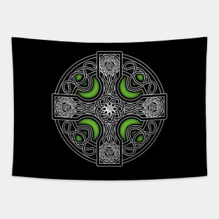 Green Celtic cross Tapestry