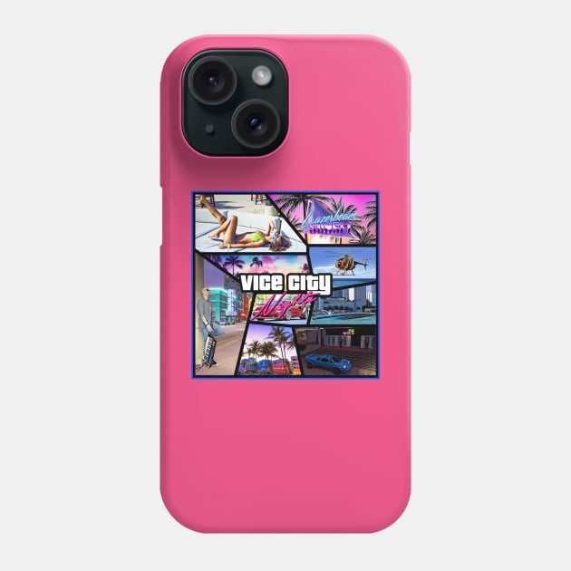 Vice City Nights Album Art Phone Case by Lazerbeam Sunset