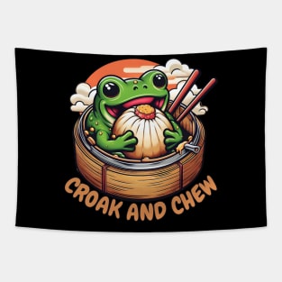 dim sum green frog Tapestry