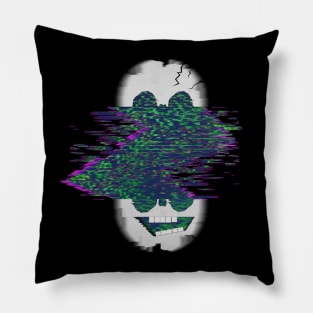 Crazy Glitch Skull - V.one Pillow