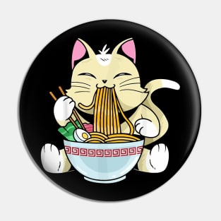 Cat Eating Spaghetti Pin