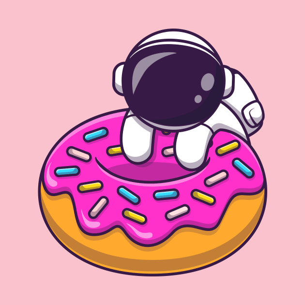 Cute Astronaut With Doughnut Cartoon by Catalyst Labs