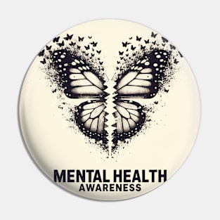 Mental Health Awareness Butterflies In Nature Vintage Pin