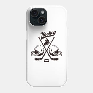 Hockey Sticks Helmet Skate Puck Phone Case