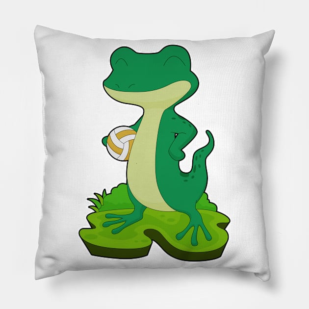 Lizard Volleyball player Volleyball Pillow by Markus Schnabel