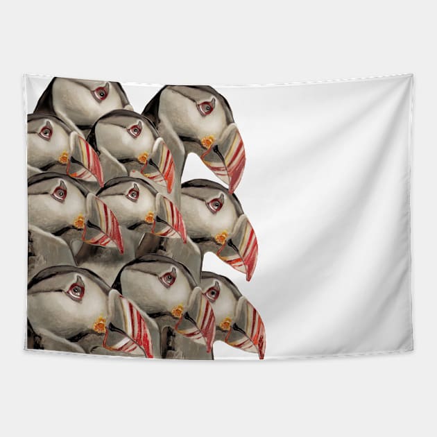 Puffins 3 Tapestry by msmart