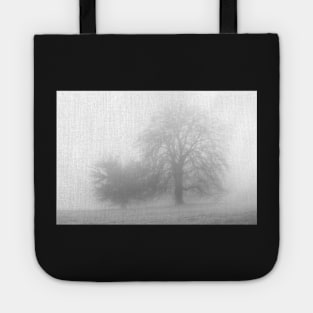 Two trees in fog Tote