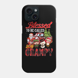 Blessed To Be Called Grampy Christmas Buffalo Plaid Truck Phone Case