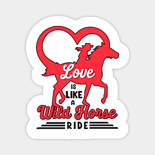 Valentine's Day Horse Riding Love Horse Silhouette Magnet