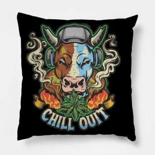 Chill Out: Hip Hop Bull Art Piece Pillow