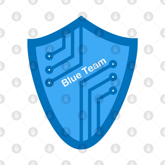 Cybersecurity Blue Team Shield Circuits Gamification Logo by FSEstyle