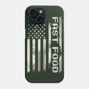 Distressed Buck Deer Camo American Flag - Fast Food Hunter Phone Case