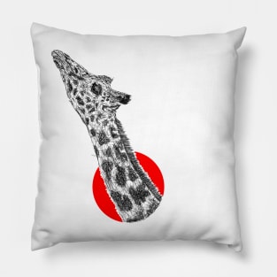 Giraffe draw with scribble art style Pillow