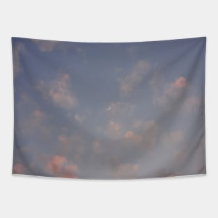 moon sunset clouds Tapestry