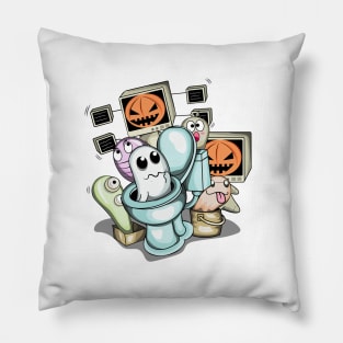 halloween skibidi toilet Pillow