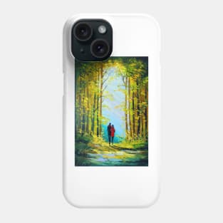 Autumn walk in the woods Phone Case