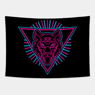 Neon Tiger Lines Tapestry