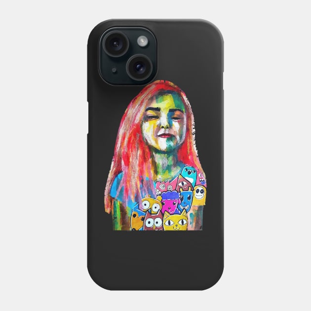 redhair lisa abstract paint Phone Case by Tucker0231