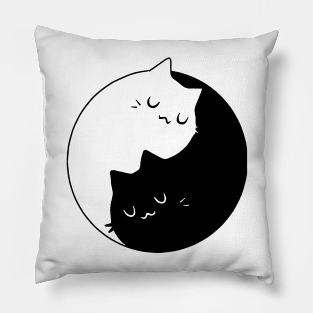 The Yin Yang Cats Pillow by Sugarori