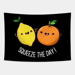 Squeeze The Day Cute Seize The Day Lemon Pun Tapestry