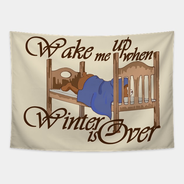 Wake Me Up when Winter is Over Bear Tapestry by MisconceivedFantasy