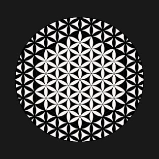 Mandala Hexagon Cube White Black T-Shirt