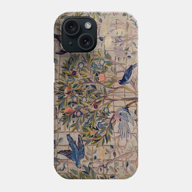 William Morris Kelmscott Trellis Embroidery Phone Case by JoolyA