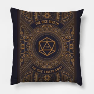 Steampunk Dice Giveth and Taketh Away Pillow