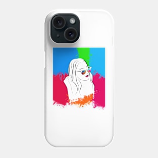 Girl Wearing Sunglasses Ink Splash Phone Case