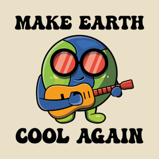 Earth Day Make Earth Cool Again Groovy Retro Vintage T-Shirt