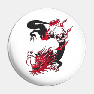 DRAGON BLACK AND RED Pin