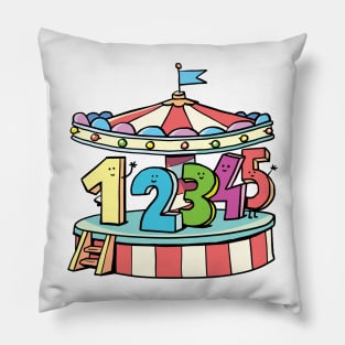 math carousel with numbers from 1 to 5 Pillow