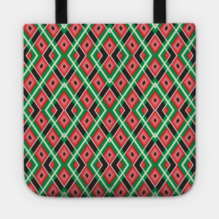 Red buffalo check-plaid-tartan pattern Tote