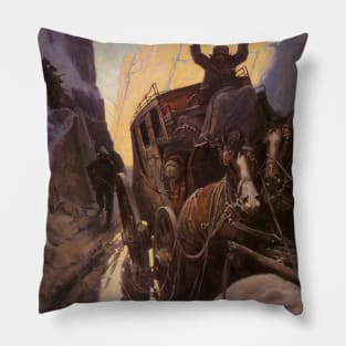 Hands Up! (Hold Up in the Canyon) by NC Wyeth Pillow