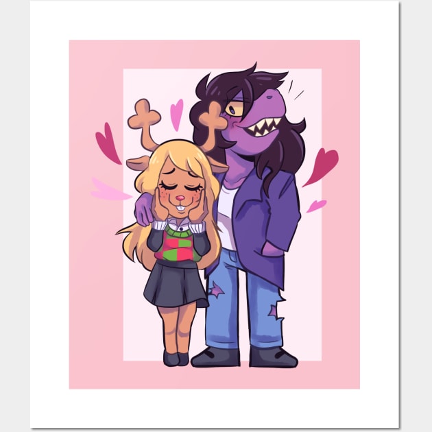 Pixel art Deltarune chapter 2, Susie x noelle fanart Sticker for