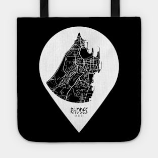 Rhodes, Greece City Map - Travel Pin Tote