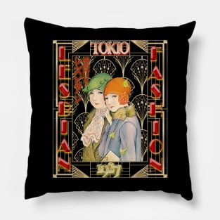 Lesbian fashion Tokio roaring twenties art deco - japanese Pillow