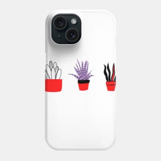 red black purple plant line art Phone Case