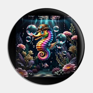 Cute little steampunk seahorse Pin