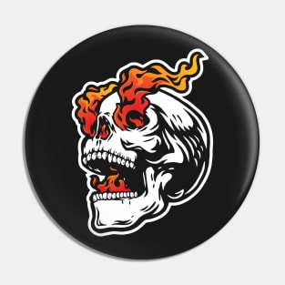 skull on fire Pin