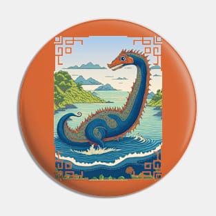 Loch Ness Monster Illustration Pin