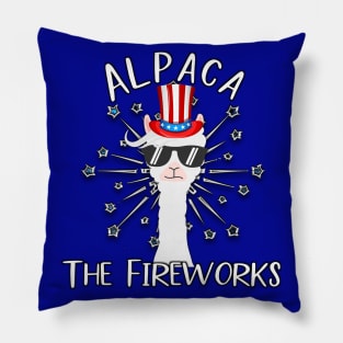 Patriotic Llama Alpaca The Fireworks July 4th Funny American Pillow