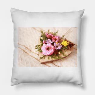 Decorative heart with flowers Pillow