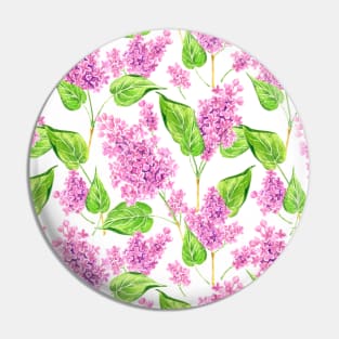 Pink watercolor lilac flowers Pin