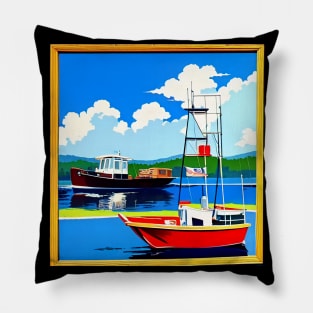 Fishing Boat Poster Pillow