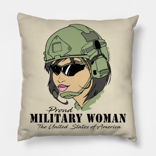 Proud Military Woman  V3  (light tees) Pillow