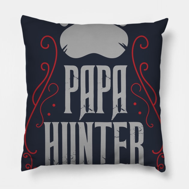 Papa Hunter Pillow by CTShirts