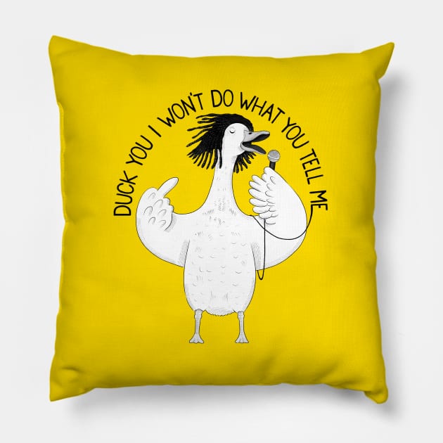 Duck You! | Animal Karaoke Collection Pillow by DrawingEggen